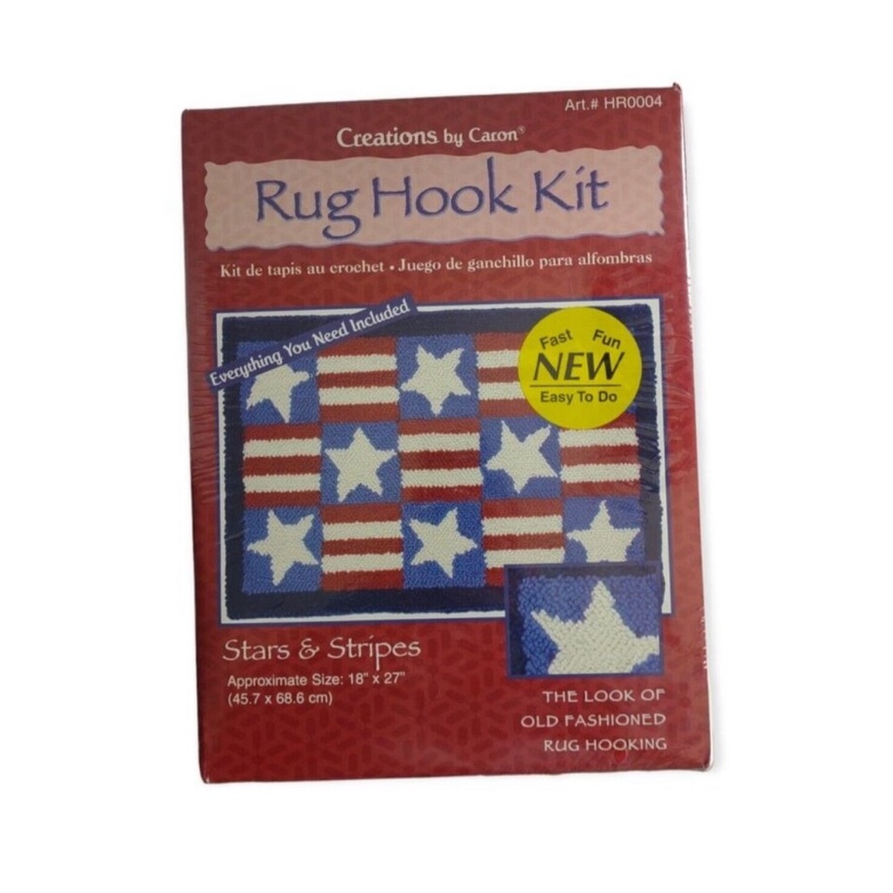 Creations by Caron Rug Hook Kit 18” x 27” Stars & Stripes HR0004 New